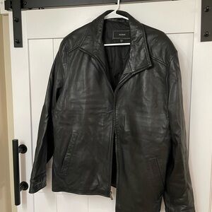 Alfani Black Leather Jacket for Men